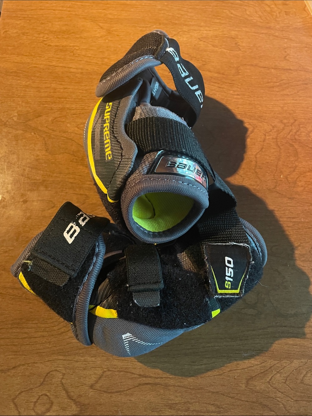 Bauer Gray and Yellow Hockey Elbow Pads